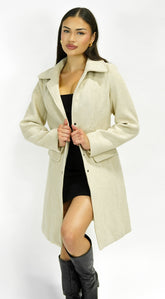 Align Tailored Front Button Peacoat - Cream